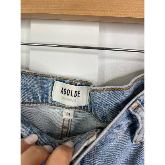 NEW Agolde Merrel Mid Rise Denim Straight Jeans in wash Astray Size: 31 - Picture 4 of 9